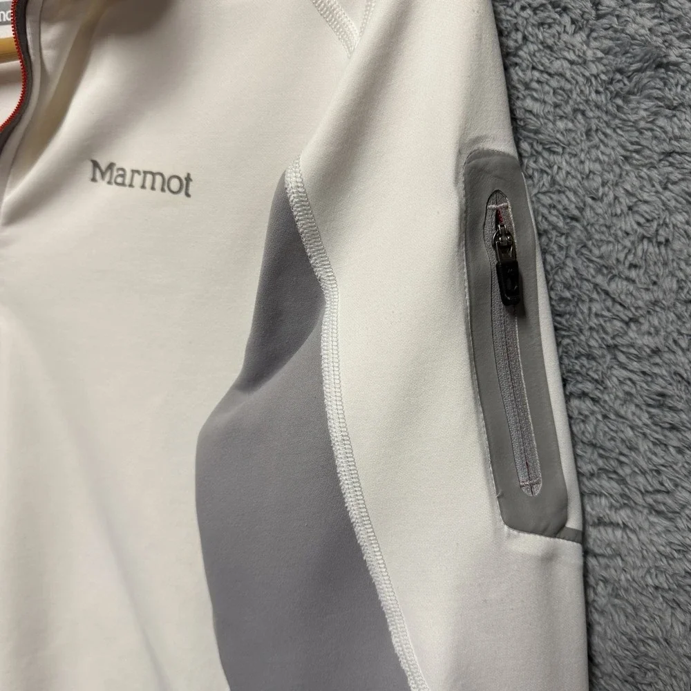 Marmot Elance Pullover Womens M White Gray 1/2 Zip Performance Stretch Outdoor‎